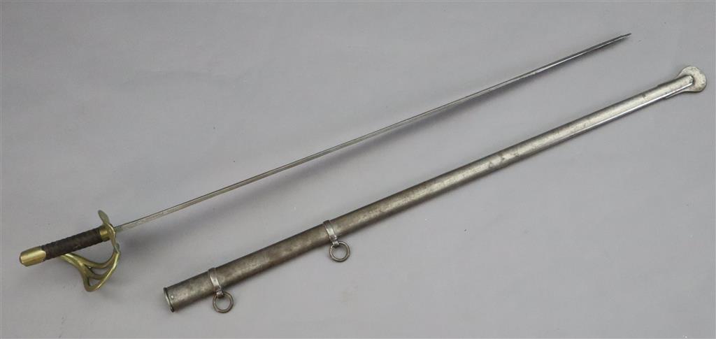 An French heavy cavalry sword, overall length 46in.